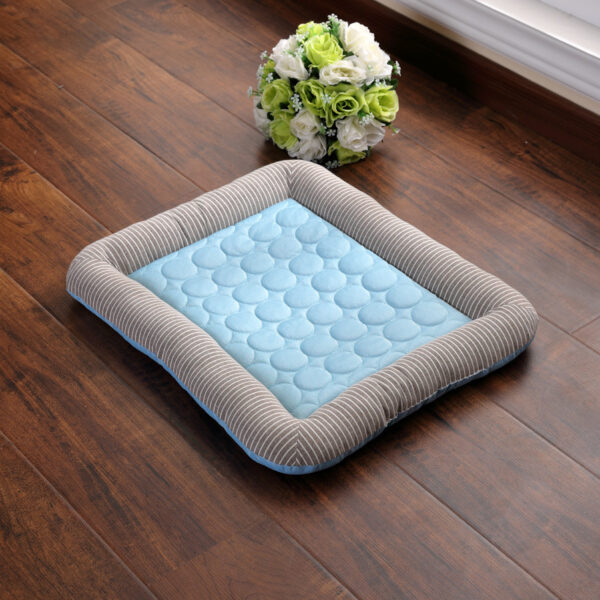 Pet Cooling Pad Bed For Dogs Cats Puppy Kitten Cool Mat Pet Blanket Ice Silk Material Soft For Summer Sleeping  Blue Breathable - Image 6