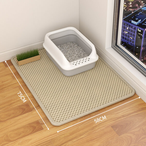 Cat Litter Mat Double Layer Waterproof Urine Trap Mat Easy To Clean Non-Slip Toilet Mats Cat Scratching Mat Large Foot Mats - Image 8