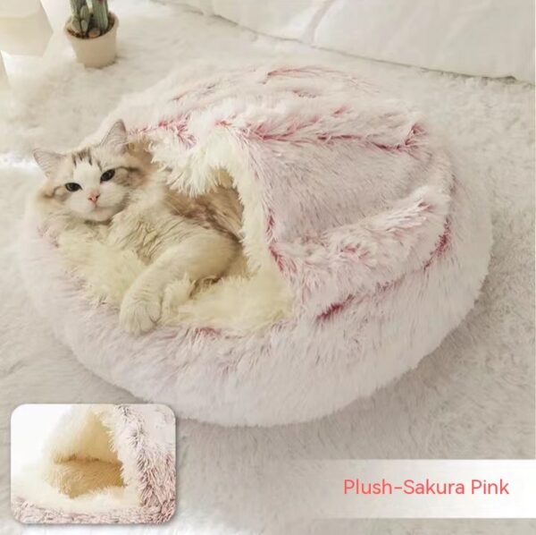 2 In 1 Cat And Dog Bed Pet Winter Bed Round Plush Warm Bed House Soft Long Plush Pets Bed - Image 7