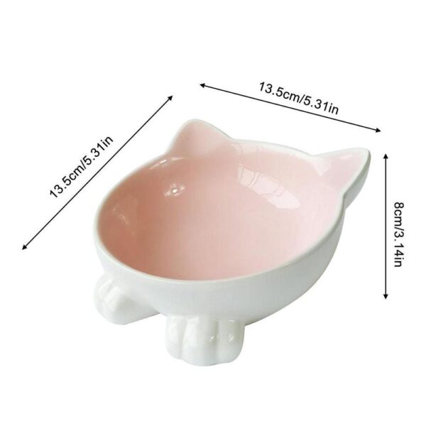 Cartoon Cat Face Figurine Ceramic High-foot Bowl Protect Cervical Drinking Bowl Cat Food Utensils Pet Cat Bowl Pet Supplies - Image 9