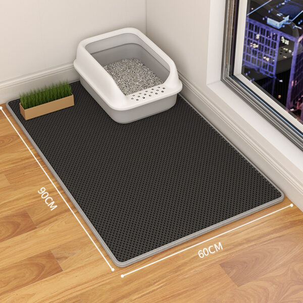 Cat Litter Mat Double Layer Waterproof Urine Trap Mat Easy To Clean Non-Slip Toilet Mats Cat Scratching Mat Large Foot Mats - Image 4