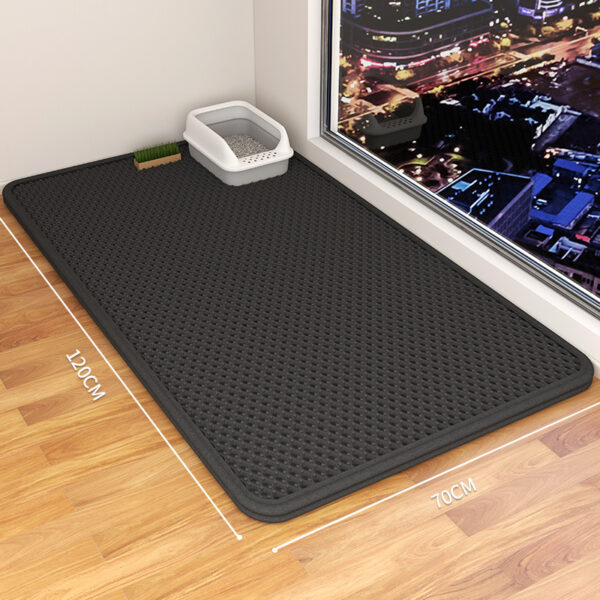 Cat Litter Mat Double Layer Waterproof Urine Trap Mat Easy To Clean Non-Slip Toilet Mats Cat Scratching Mat Large Foot Mats - Image 5