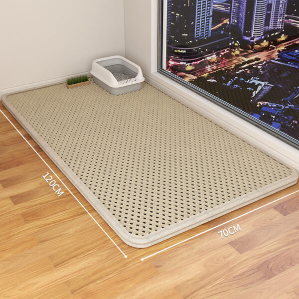 Cat Litter Mat Double Layer Waterproof Urine Trap Mat Easy To Clean Non-Slip Toilet Mats Cat Scratching Mat Large Foot Mats - Image 2