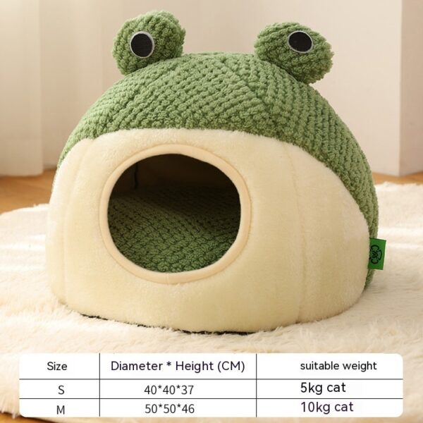 Pet Cat Dog Nest Little Frog Series Warm Plush Mat Autumn Winter Pet House Full Package Nest For Small Cats Dogs Within 5KG - Image 5