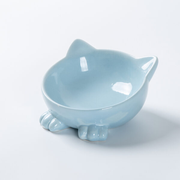 Cartoon Cat Face Figurine Ceramic High-foot Bowl Protect Cervical Drinking Bowl Cat Food Utensils Pet Cat Bowl Pet Supplies - Image 3