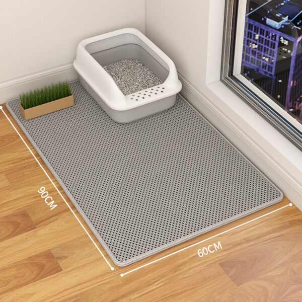 Cat Litter Mat Double Layer Waterproof Urine Trap Mat Easy To Clean Non-Slip Toilet Mats Cat Scratching Mat Large Foot Mats - Image 9