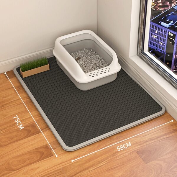 Cat Litter Mat Double Layer Waterproof Urine Trap Mat Easy To Clean Non-Slip Toilet Mats Cat Scratching Mat Large Foot Mats - Image 6