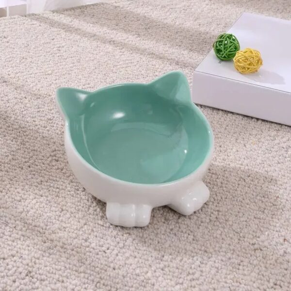 Cartoon Cat Face Figurine Ceramic High-foot Bowl Protect Cervical Drinking Bowl Cat Food Utensils Pet Cat Bowl Pet Supplies - Image 8