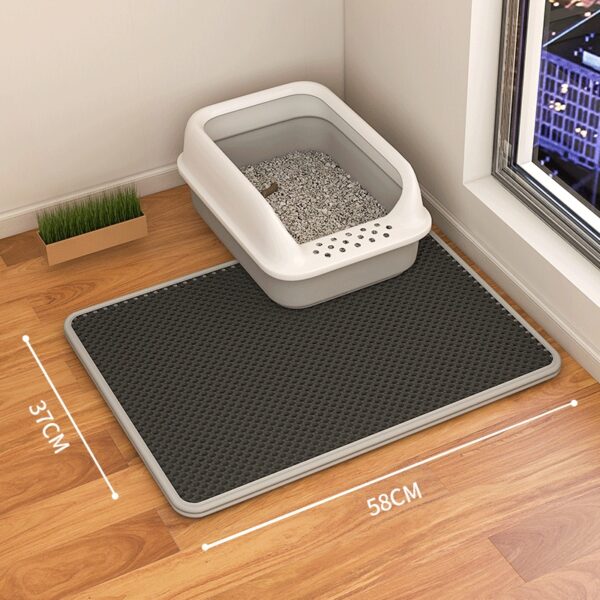 Cat Litter Mat Double Layer Waterproof Urine Trap Mat Easy To Clean Non-Slip Toilet Mats Cat Scratching Mat Large Foot Mats - Image 10