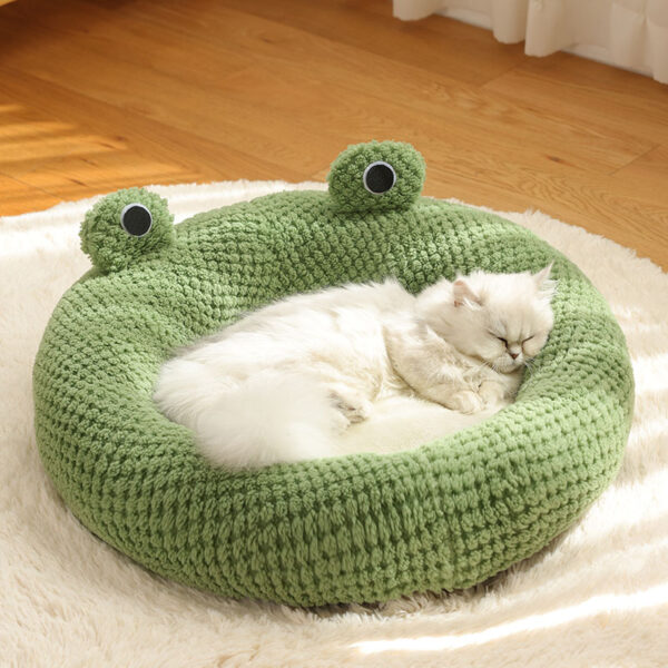 Pet Cat Dog Nest Little Frog Series Warm Plush Mat Autumn Winter Pet House Full Package Nest For Small Cats Dogs Within 5KG - Image 6