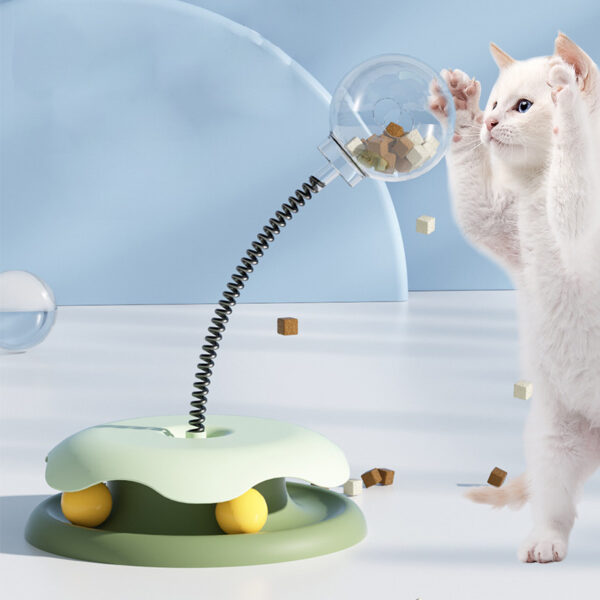 Cat Leakage Food 2 In 1 Toys Turntable Ball Toys Kitten Funny Cat Training Spring Ball Cat Supplies Pet Products - Image 7