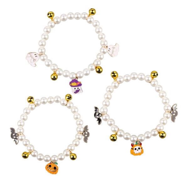 Pet Pearl Necklace Decoration Halloween Cat Collar - Image 2