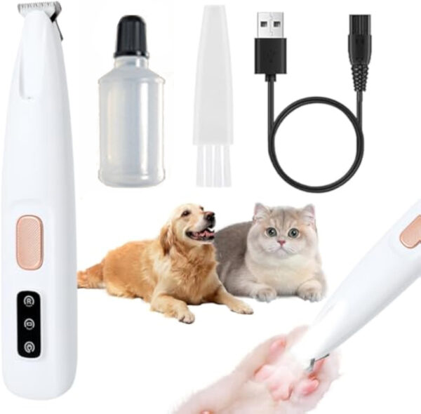 Paw Trimmer Electric Cat Trimmer For Paws Pet Paws Trimmer With Led Light Rechargeable Low Noise Pet Trimmer Hair Clipper