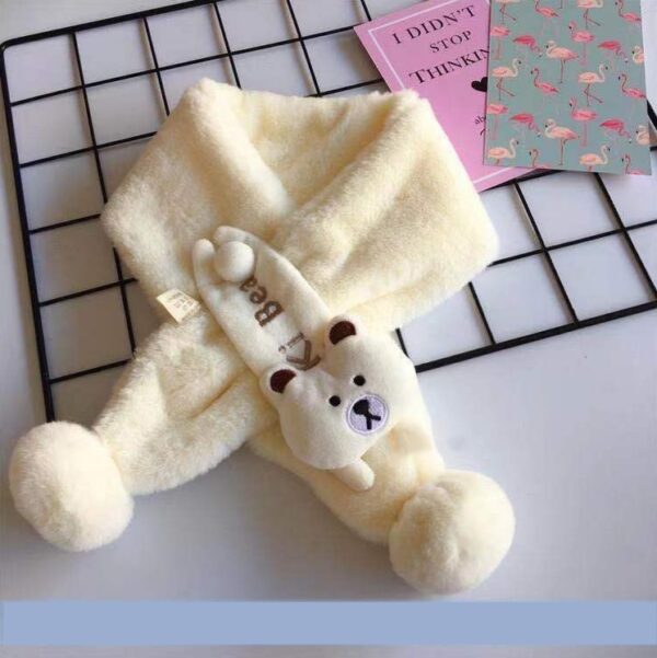 Children's Windproof Plush Thick Knitted Warm Cute Scarf - Image 3