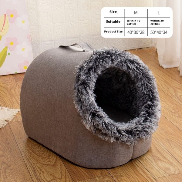 Autumn And Winter Fleece-lined Cat Nest Closed Sleeping Bag - Image 4