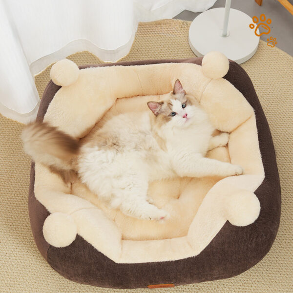 Warm Winter Cat Nest  Open Rabbit Velvet Square Nest Thick Pet Nest Universal Pet Supplies For All Four Seasons - Image 4