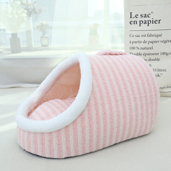 Thickened Three-dimensional Cat Nest Macaron Double-piece Autumn And Winter Warm A Facility For Children To Bore Kennel - Image 3