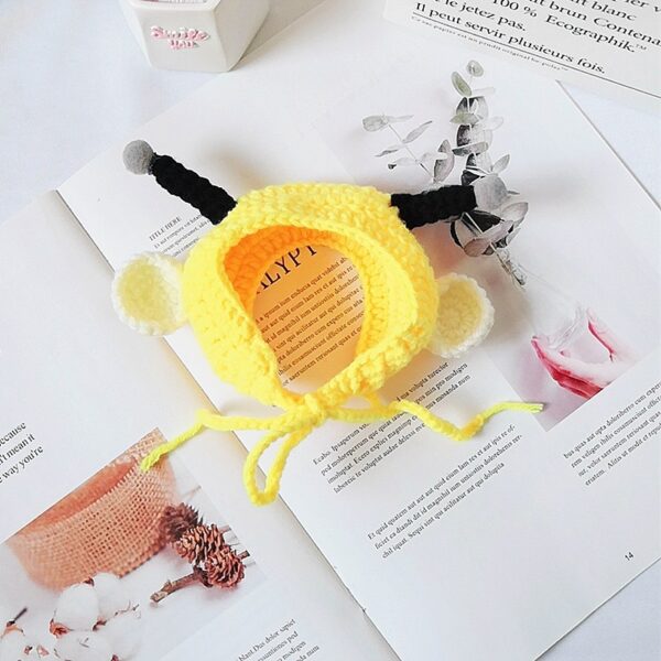 Cute Little Bee Headgear Cat Wool Knitted Hat -Free Shipping - Image 5