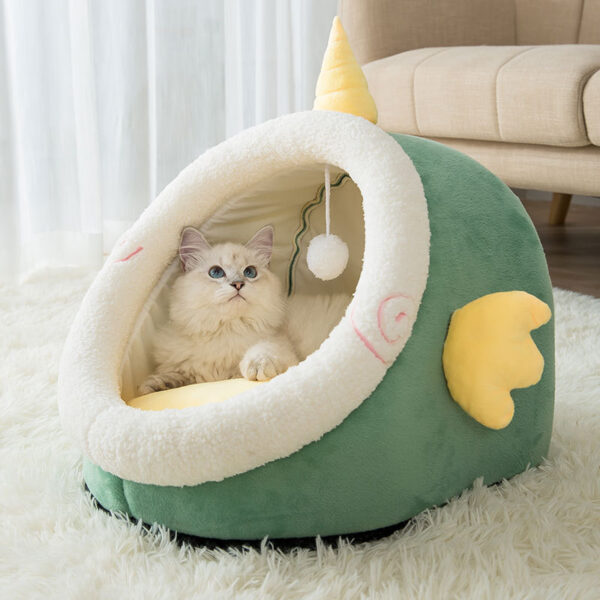 Animal-Shaped Cat Nest, Cute Semi-Enclosed, Keep Warm In Autumn And Winter