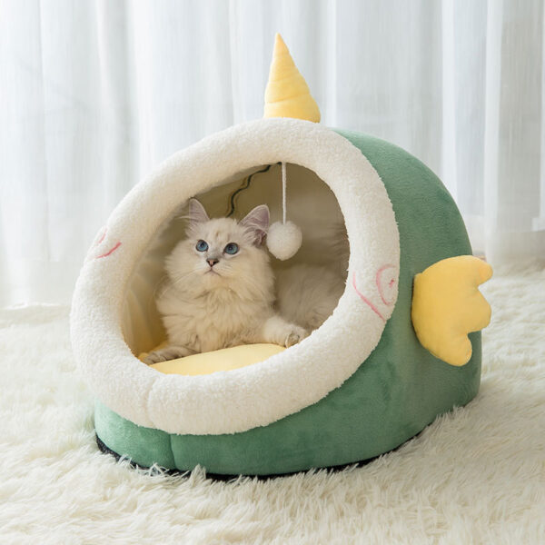 Animal-Shaped Cat Nest, Cute Semi-Enclosed, Keep Warm In Autumn And Winter - Image 3