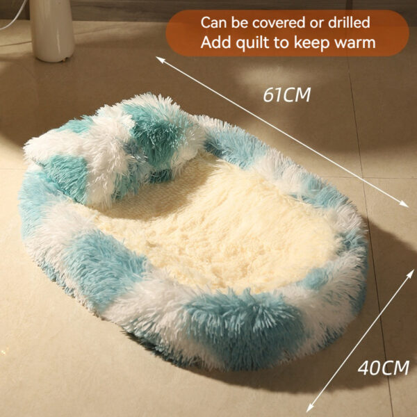 Long Wool Oval Plus Quilt Warm Cat Nest Winter Cat Products - Image 6