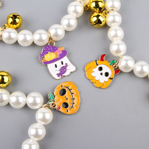 Pet Pearl Necklace Decoration Halloween Cat Collar - Image 4