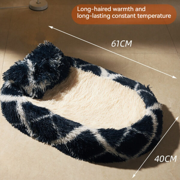 Long Wool Oval Plus Quilt Warm Cat Nest Winter Cat Products - Image 9