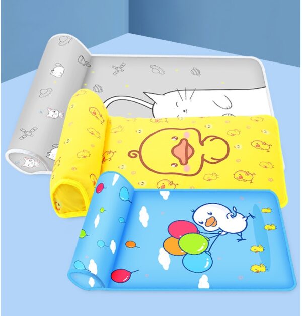 Summer Cooling Cat Mat With Pillow For Cat Dog Breathable Ice Pad Washable Sofa Breathable Print Cooling Pet Bed - Image 6
