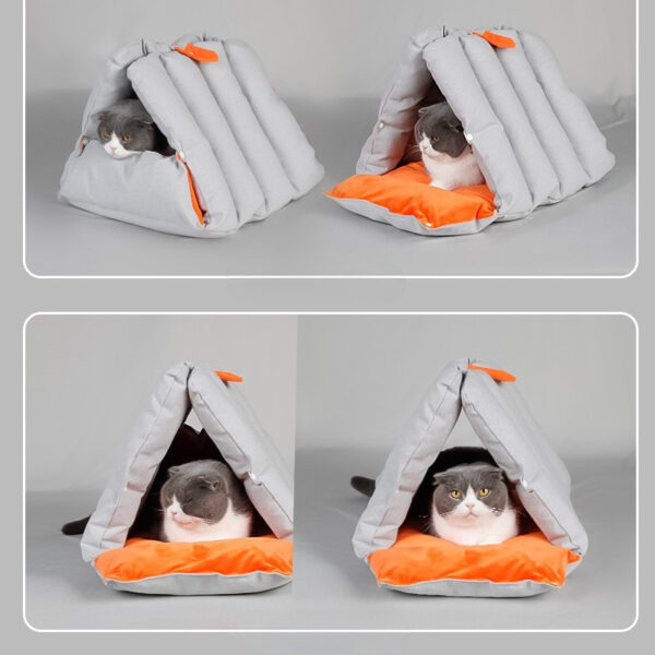 Triangular Sofa Cat Nest And Drilled Holes Can Be Combined And Deformed Multi-purpose Warm Autumn And Winter Pet Nests - Image 6