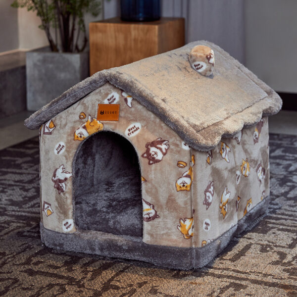 Foldable Pet House Cat Bed Winter Dog Villa Sleep Kennel Removable Nest Warm Enclosed Cave Sofa Pets Supplies