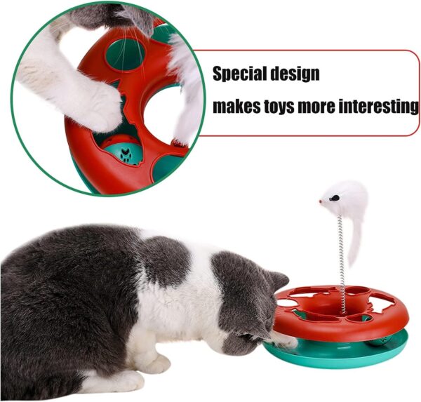 Cat Toys Cat Toys For Indoor Cats Interactive Kitten Toys Roller Tracks With Catnip Spring Pet Toy With Exercise Balls Teaser Mouse - Image 2