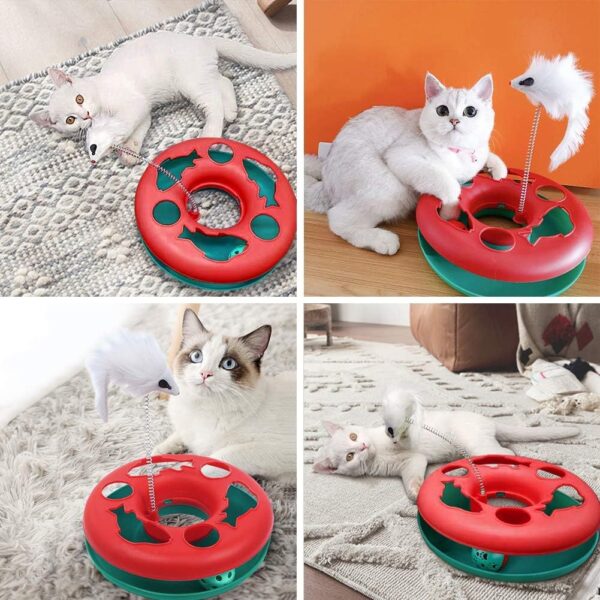 Cat Toys Cat Toys For Indoor Cats Interactive Kitten Toys Roller Tracks With Catnip Spring Pet Toy With Exercise Balls Teaser Mouse - Image 5