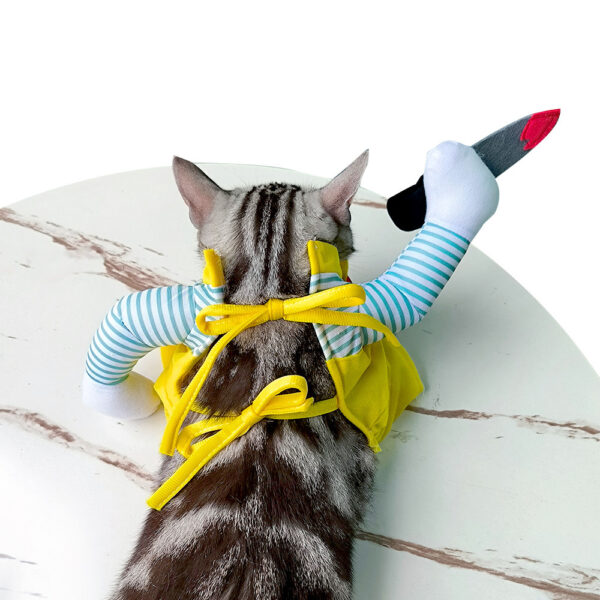 Cat Pet Costume Clothing Creative Yellow Knife Assassin Cat Clothing - Image 3