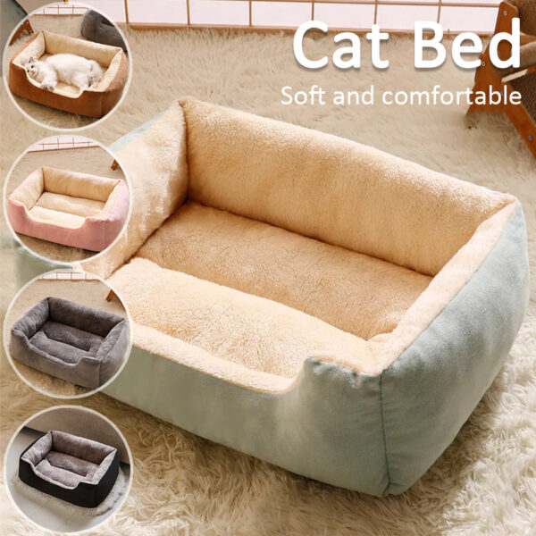 Bed For Cats Pet Products Warm Cushions Kitten Goods Accessories Dog All Beds And Furniture Things Accessory Habitats House Beds - Image 5