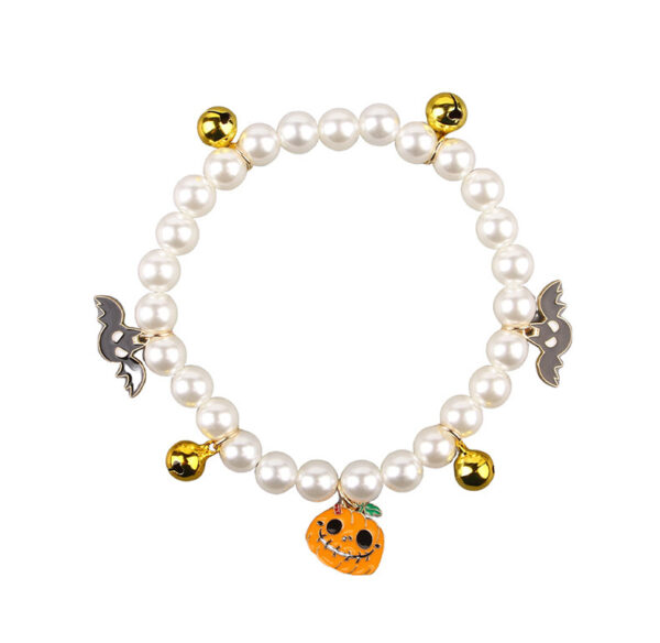 Pet Pearl Necklace Decoration Halloween Cat Collar - Image 5