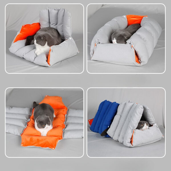 Triangular Sofa Cat Nest And Drilled Holes Can Be Combined And Deformed Multi-purpose Warm Autumn And Winter Pet Nests - Image 4