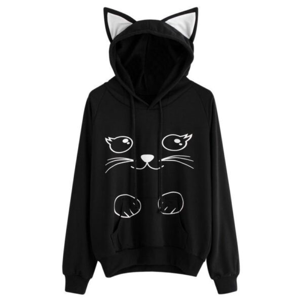 Loose printed cat sweater