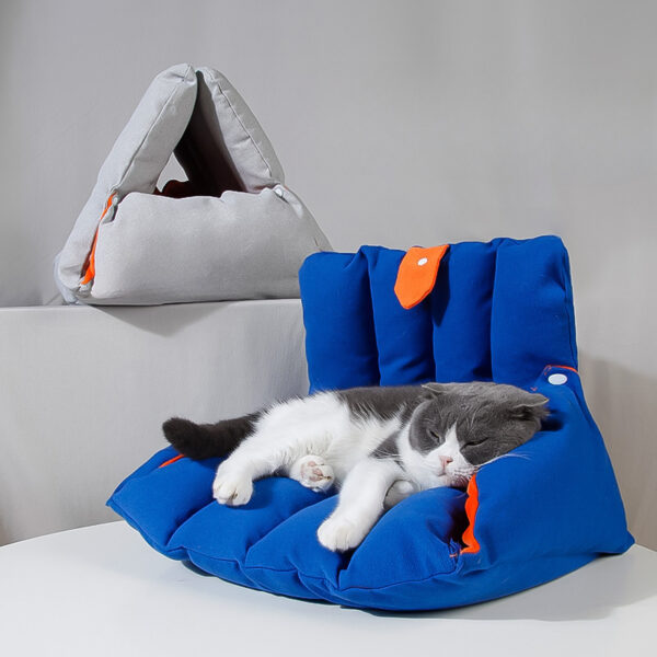 Triangular Sofa Cat Nest And Drilled Holes Can Be Combined And Deformed Multi-purpose Warm Autumn And Winter Pet Nests