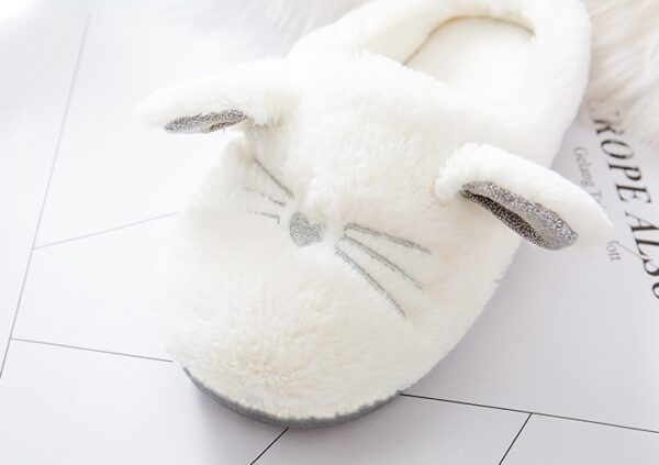 Cute White Cat Home Slippers Soft Plush Free Shipping - Image 3