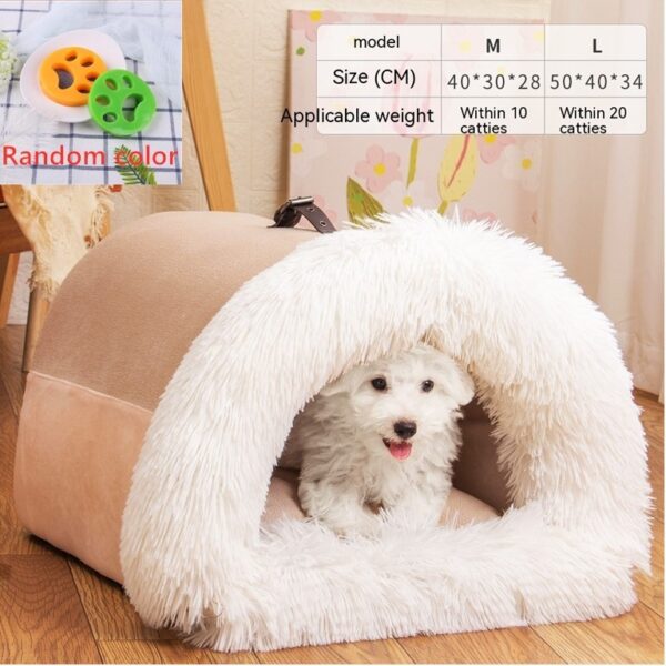 New Splice Portable Cat Nest Portable Autumn And Winter Warm Dog Nest Moisture-proof Long Fur Cat Nest Cross Border Pet Nest - Image 2