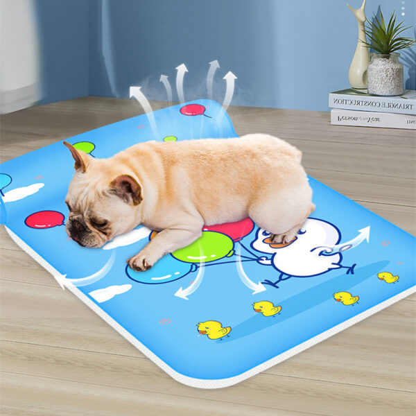 Summer Cooling Cat Mat With Pillow For Cat Dog Breathable Ice Pad Washable Sofa Breathable Print Cooling Pet Bed - Image 5