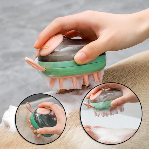 New 2 In 1 Pet Cat Dog Cleaning Bathing Massage Shampoo Soap Dispensing Grooming Brush Pets Supplies - Image 9