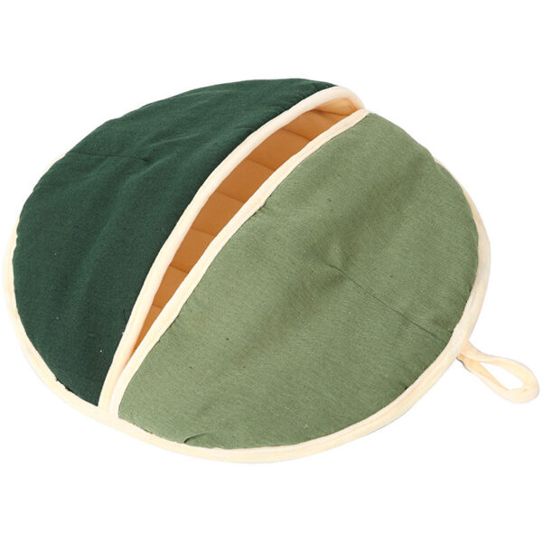 Round Fan Cotton And Linen Wool Warm Semi Enclosed Pet Nest For Cat Small Dog - Image 5