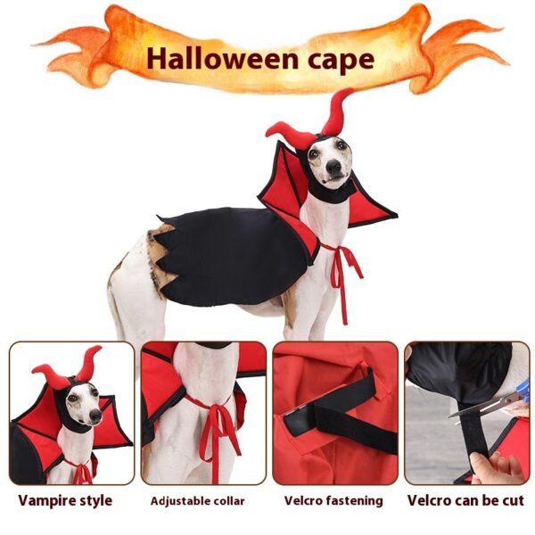 Halloween Pet Vampire Cloak Hat Holiday Suit - Image 2