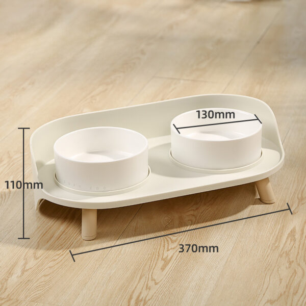 Pet Bowl Tilted Cat Double Bowls Protect Cervical Dog Drinker Food Bowl Dish Adjustable Spill-Proof Cat Feeder Pet Supplies - Image 3