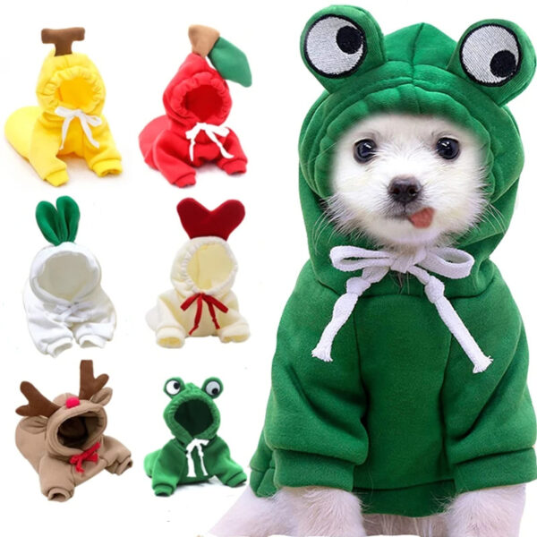 Cute Fruit Clothes For Small Dogs Hoodies Winter Warm Fleece Pet Clothing Puppy Cat Costume Coat For French Chihuahua Outfit - Image 6