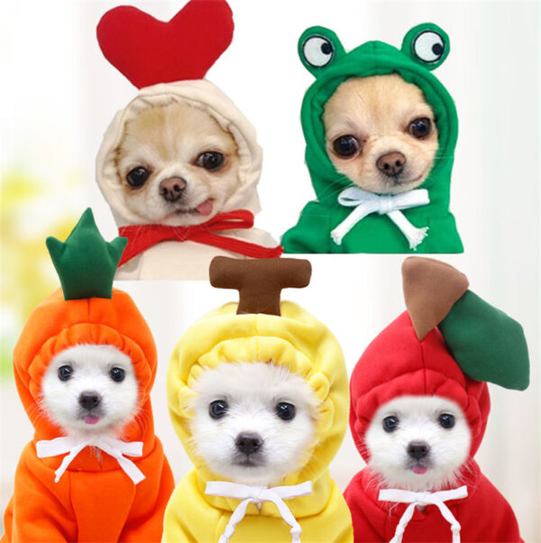 Cute Fruit Clothes For Small Dogs Hoodies Winter Warm Fleece Pet Clothing Puppy Cat Costume Coat For French Chihuahua Outfit - Image 9