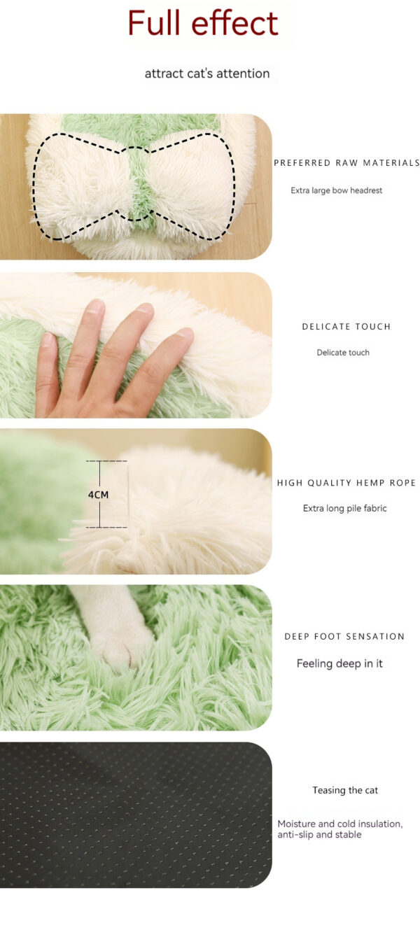 Long Wool Oval Plus Quilt Warm Cat Nest Winter Cat Products - Image 4