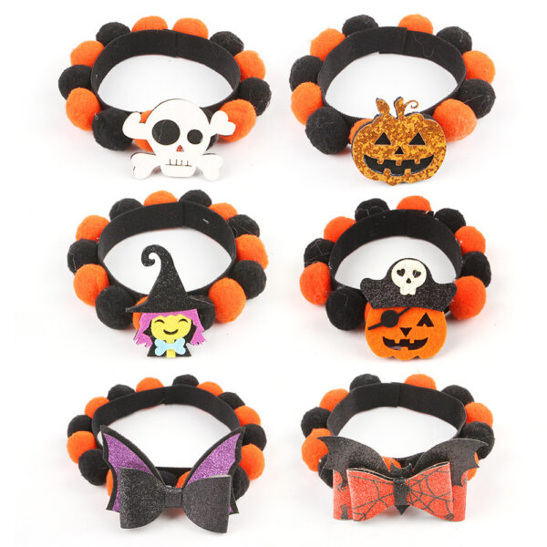 Halloween Cat Pet Fur Ball Collar Pumpkin Accessories - Image 6