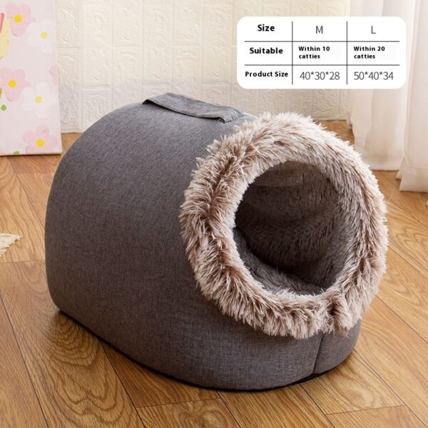 Autumn And Winter Fleece-lined Cat Nest Closed Sleeping Bag - Image 3